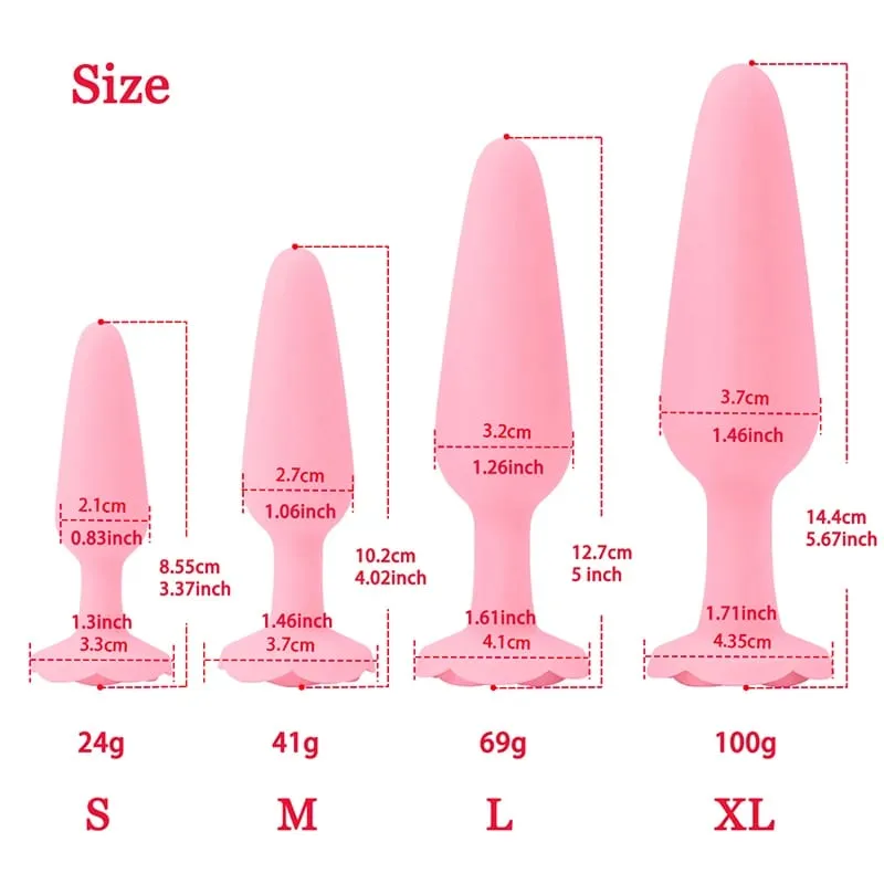 Silicone Dildo Anal Butt Plug Rose Base Anal Toys Anal Plug for Woman Adults Games Sex Toys for Women Anal Trainer Sex Shop — image 4