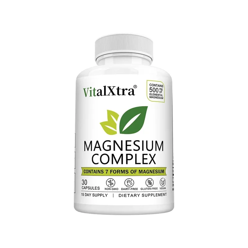 Magnesium Complex Supplement 7-in-1 Bisglycinate Chelate Oxide Malate Orotate Taurate Citrate Magnesium for Calm Sleep