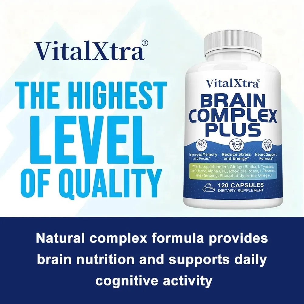 Brain Supplements for Memory and Focus with Bacopa Monnieri Lion's Mane Ginkgo Biloba Mental Clarity & Cognitive Support