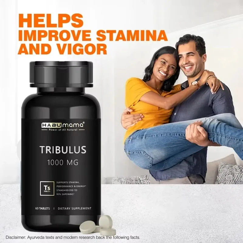 Comprimidos de Tribulus Terrestris de alta pureza, suplemento masculino que aumenta a resistência energética e ação rápida 60 comprimidos — image 1