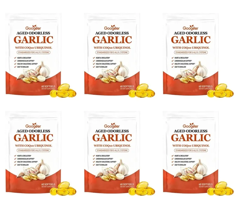 Googeer Aged Odorless Garlic Softgels with CoQ10 Ubiquinol Vitamin K2 MK-7 Heart Circulation Energy Immune Support 60 Count — image 12
