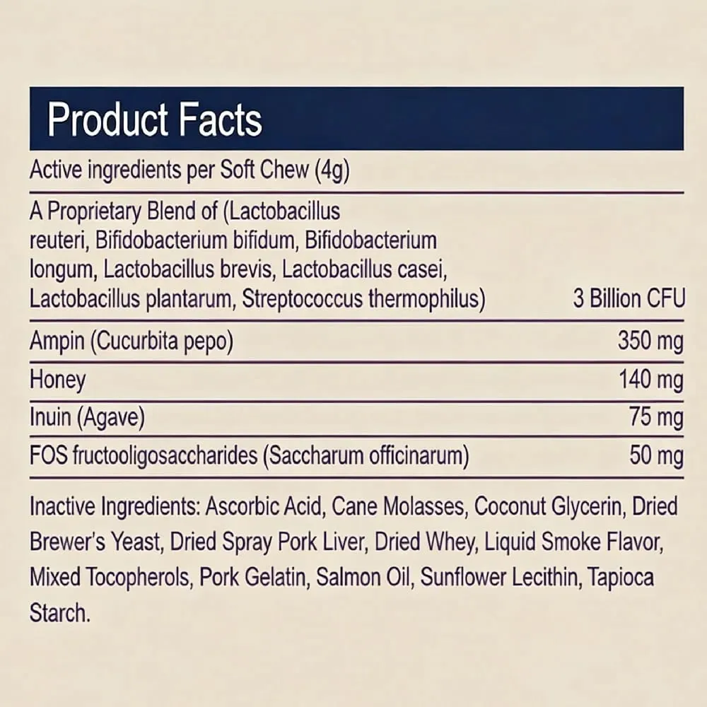 Probiotikatugg för hundar stödjer tarmhälsa Enstaka diarréer Matsmältningshälsa och säsongsbetonade allergier - 30 mjuktuggar — image 5