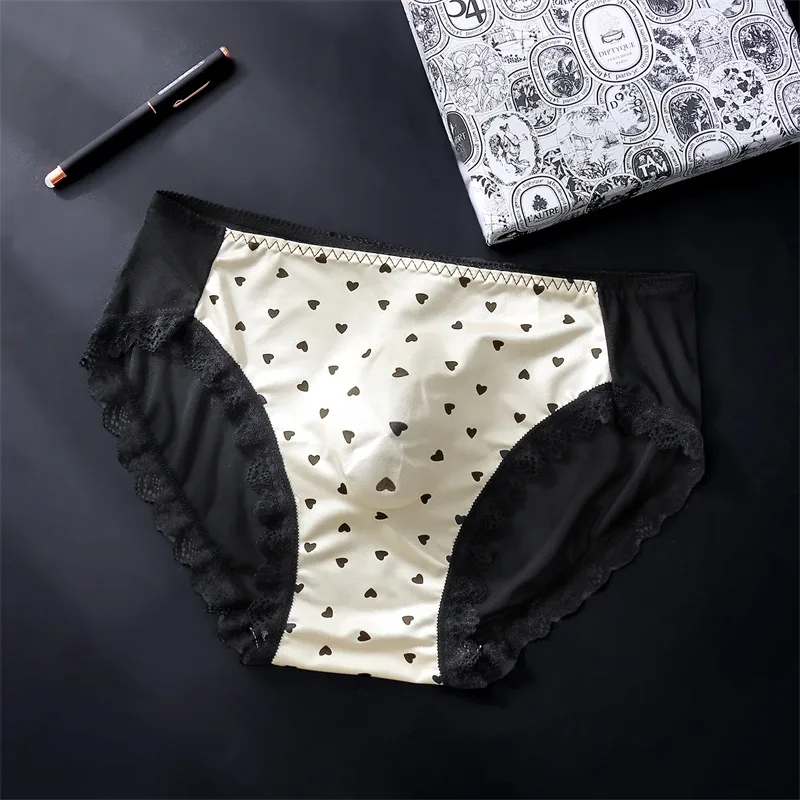 Soft men's underwear bow print lace calzoncillos hombre 3D space adults 18 plus size cueca nude feeling sissy cuecas masculino — image 9