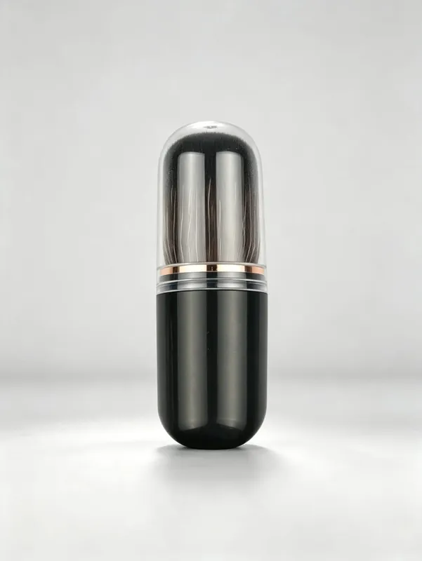 Mini pincel de maquiagem retrátil de 1 peça Pincel de base de viagem multifuncional com tampa protetora Ferramenta de maquiagem portátil adequada para corretivo, blush, contorno, retoques em movimento e como presente