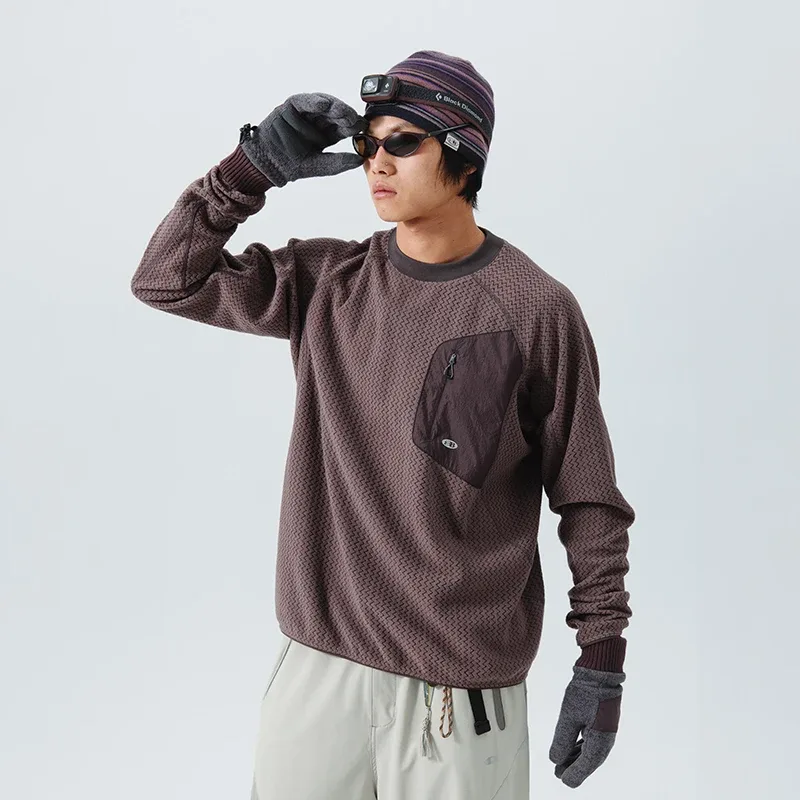 Mountain-Ready Crewneck: Engineered with Ribbed Neck Reflective Logo & Secure Chest Pocket for Outdoor Style Unisex — image 13