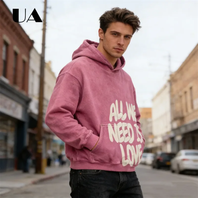 UA All We Need is Love New Hoodies for Men S-4XL Casual Street Wear Spring Autumn New Chic Outfit Hoodies Pullover — image 4