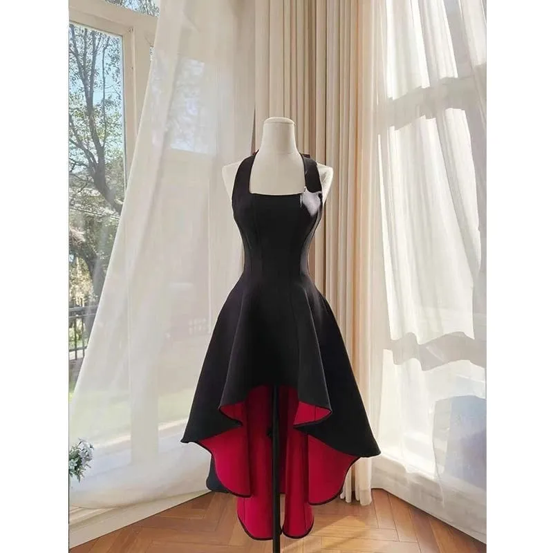 France Elegant Black Patchwork Long Strap Dress Sleeveless Party Style Women Gentle Y2k Vintage Bodycon Spring Summer 2026 — image 4