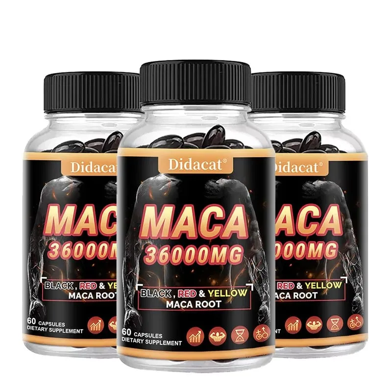 Organic Maca Root Powder Capsules with Black + Red + Yellow Maca Root Extract Supplement for Men and Women - 120 Capsules — image 11