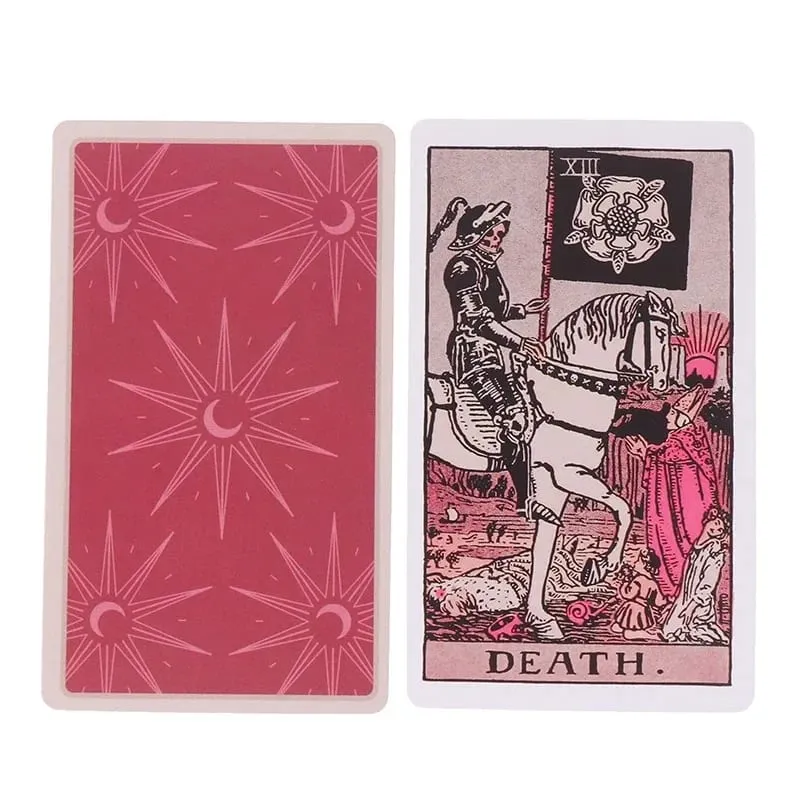 Pink Rider Waite Tarotkortsæt til begyndere Prophecy Divination Deck Family Party Board Skæbnekort Fortune Taling Game — image 2