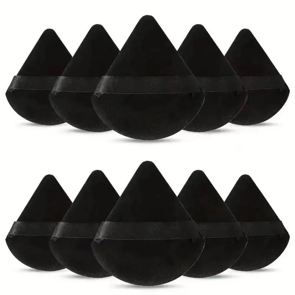 2/5/10Pc Black Triangle Powder Puff Facial Makeup Sponge Soft Velvet Cosmetics Puff Mixer Beauty Foundation Soft Skin-Friendly