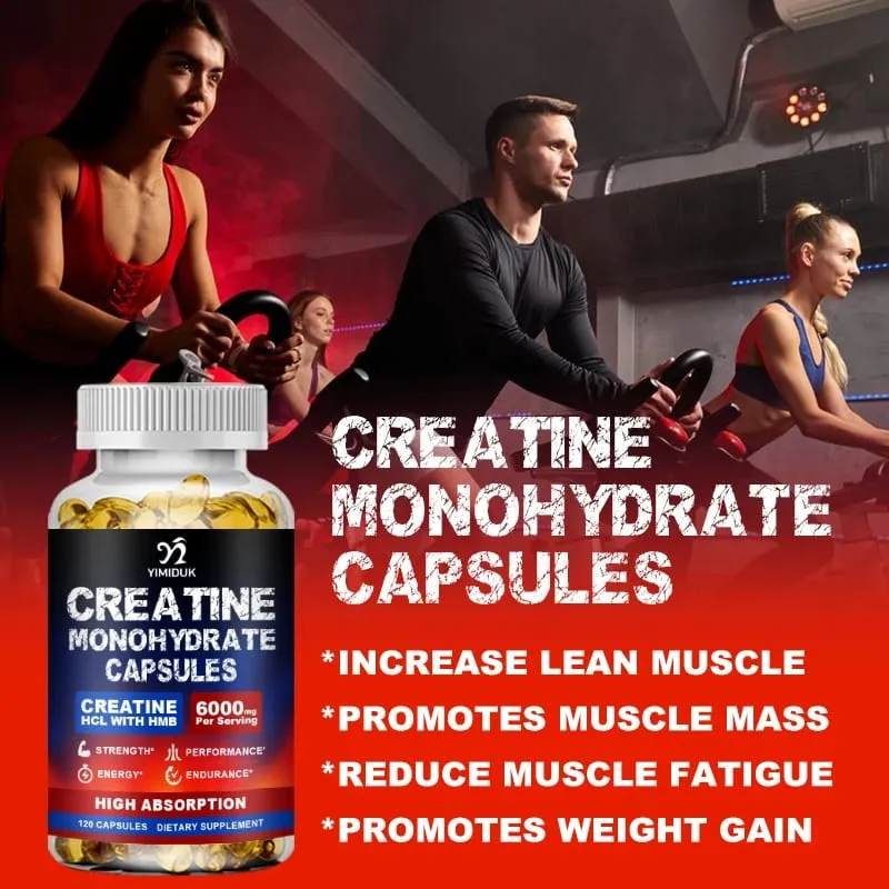 Cápsulas de creatina de alta absorción con creatina mixta, vitamina E, estimulan el crecimiento muscular, extienden el entrenamiento y aceleran la recuperación