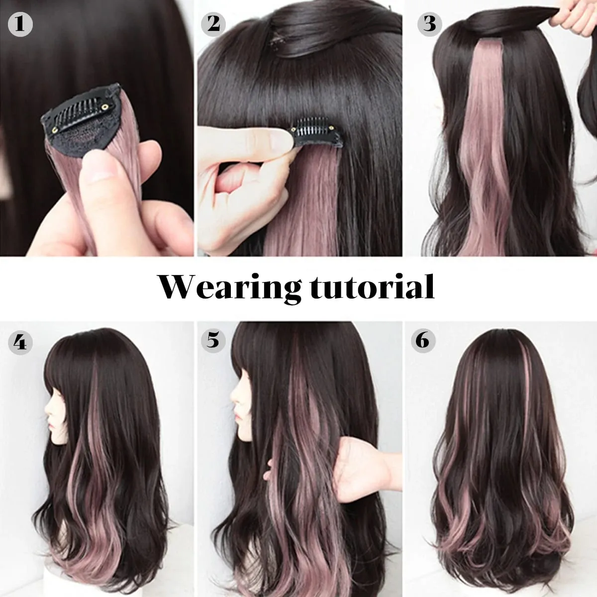Color synthetic highlighting curly hair extension piece wig woman hanging ear dyeing pair heat-resistant wig piece