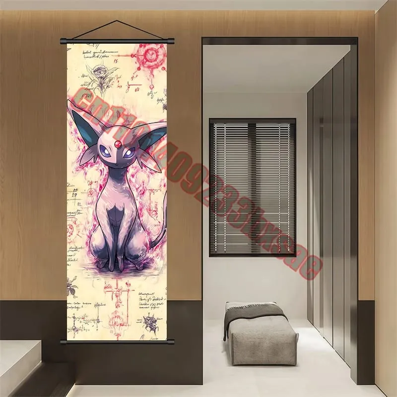 Printed Pokemon Poster Anime Wall Artwork Gengar Pictures Charizard Painting Canvas Pikachu Hanging Scrolls Home Room Decor