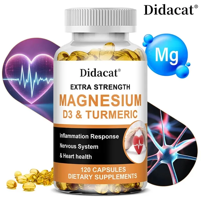 Calcium Magnesium Vitamin D3 & Turmeric Capsules Multi-Nutrient Herbal for Bone Muscle & Daily Whole-Body Nutritional Support — image 2