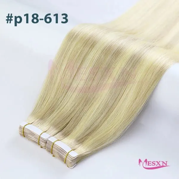 High Quality Tape in Extensions 100% Human Hair Invisible SKin Weft 613 color Adhesive Real Natural Hair For Women