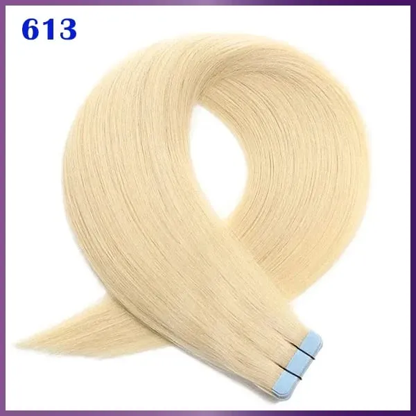 Tape In Hair Extension 100% Real Human Hair Straight Hair Seamless Invisible Skin Weft Remy Tape Ins Brown Blonde Womem — image 15