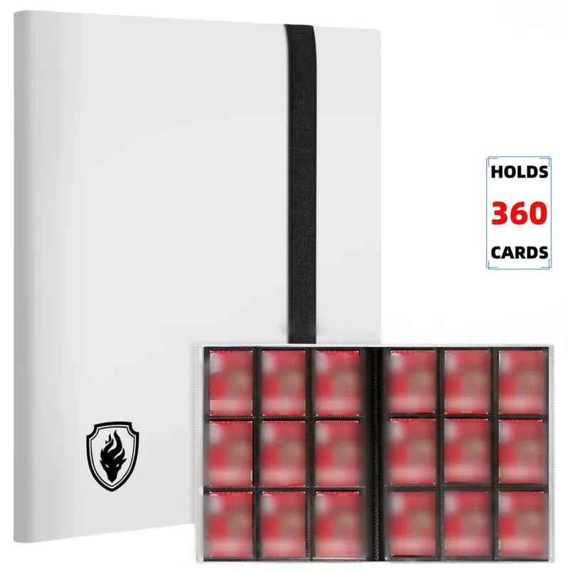 Trading Card Binder 9 Pockets Card Album Folder 360 Side Loading Pocket Binder for Yugioh Sport and Other TCG