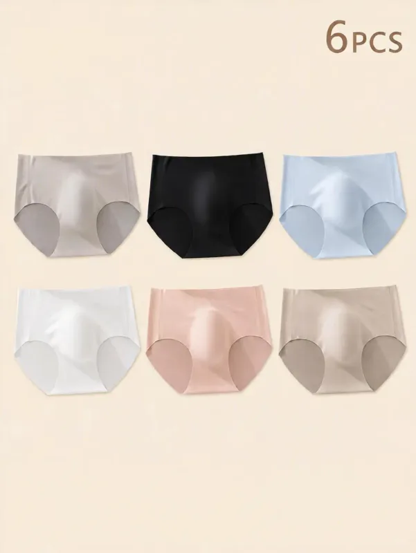 6PCSSexy Mens Seamless Panties Ice Ultra Thin Sports Fitness Bulge Pouch briefs Male Panties Low Waist