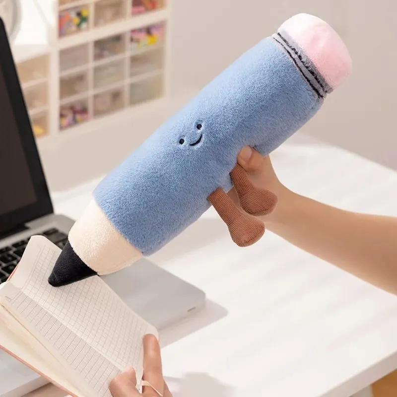 Kawaii Stationery Commodity Plush Toy Stuffed Humanoid Ruler Book Pencil Sharpener Eraser Pillow Decoration Gift — image 5