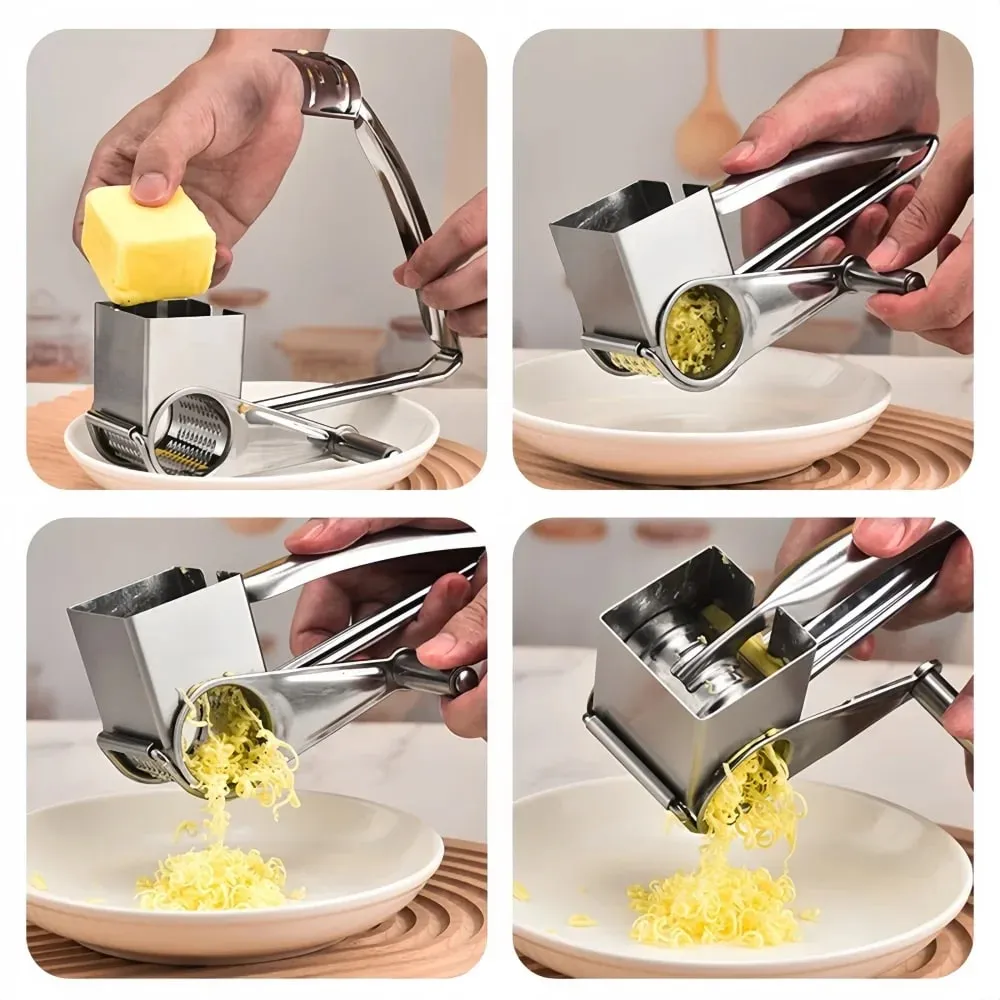 Hindi kinakalawang na asero Cheese Grater Hand Cranked Multifunctional Vegetable Chocolate Carrot Nut Slicer Mabilis Mahusay na Mga Tool sa Kusina — image 7
