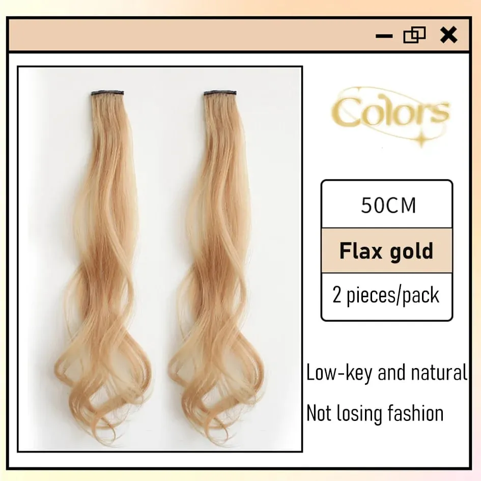 Synthetic 2 Pieces/Set 50cm Colored Curly Hair Extensions Water Wave Pink/Blue/Purple Halloween/Christmas Wig — image 13