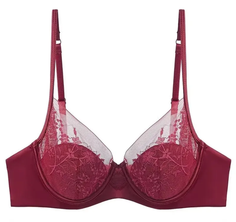 Lace Lingerie Set Thin Cup Minimizer Bra Panty Kit Comfort Full Coverage Intimates For Big Bust Festive Daily Women Underwear — image 14