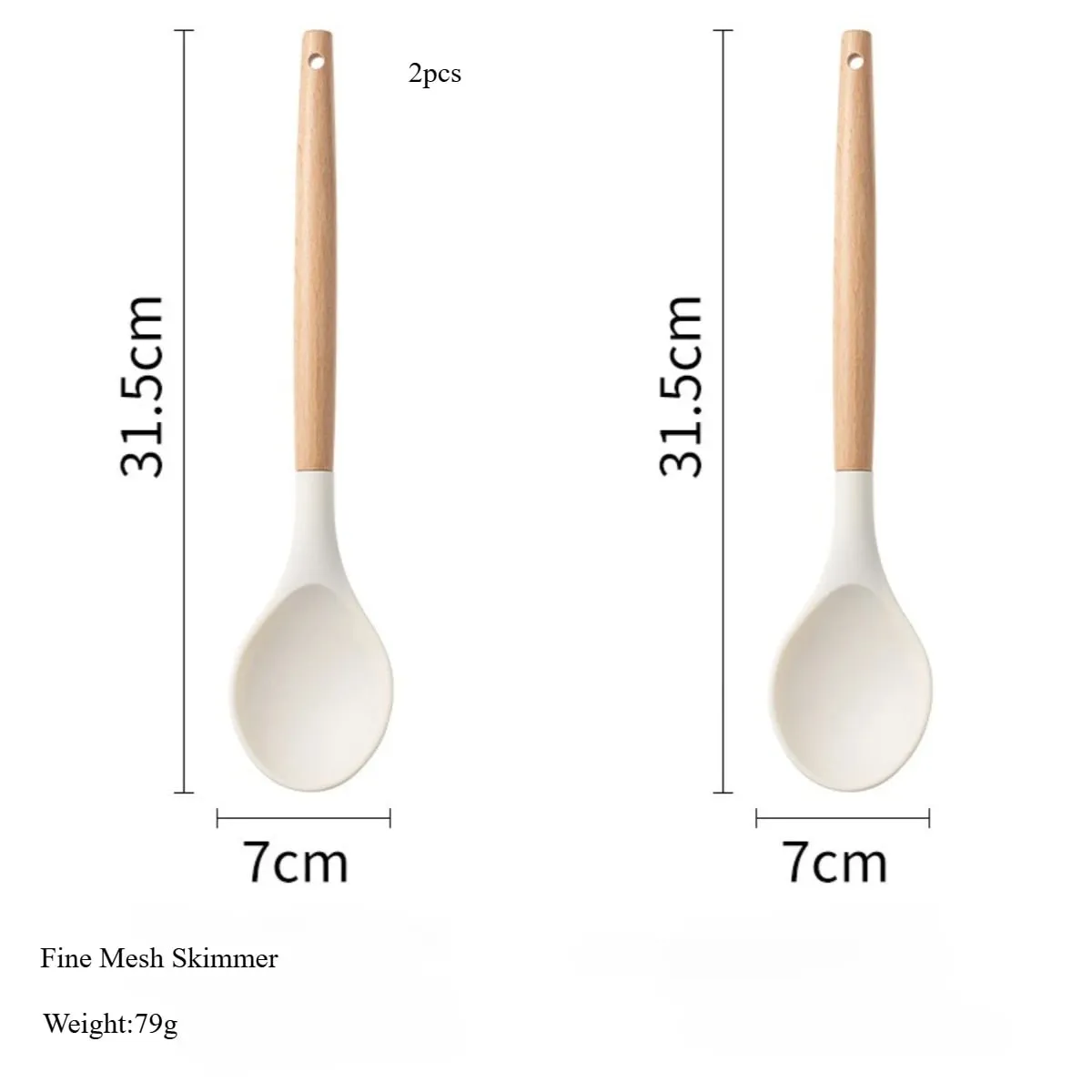 2/12Pcs White Silicone Kitchen Utensils Set with Wooden Handle Cookware Spatula Heat Resistant Non-stick Kitchen Cooking Tools — image 13