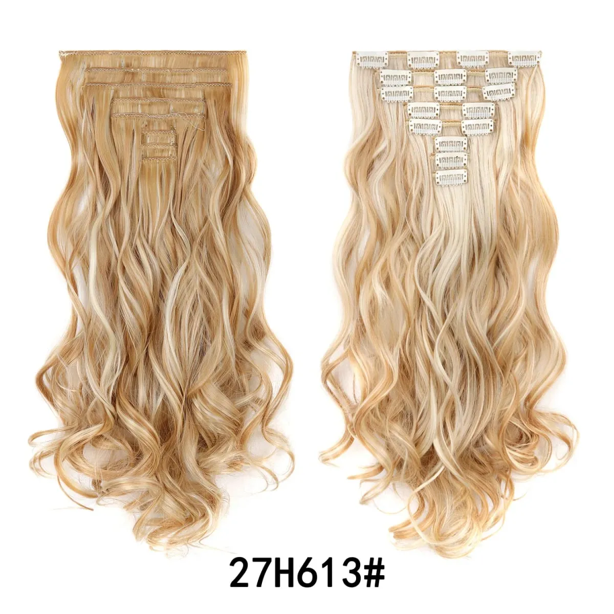 Clip In Hair Extension Curly 24 Inch 8 Pieces Hair Extensions for Women Daily Wear Work & Casual Styling Synthetic Hair Pieces — image 19