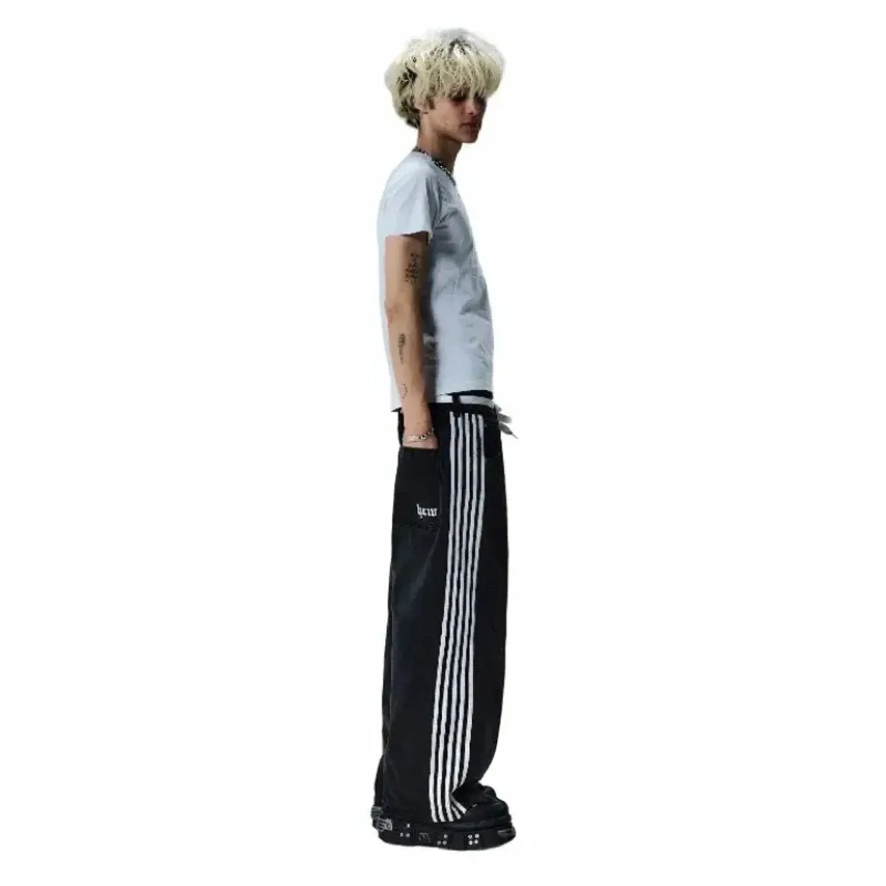Y2K Striped Baggy Jeans Unisex Wide Leg Denim Pants Hip Hop Streetwear Casual High Quality Embroidered Jeans For Men Women — image 6