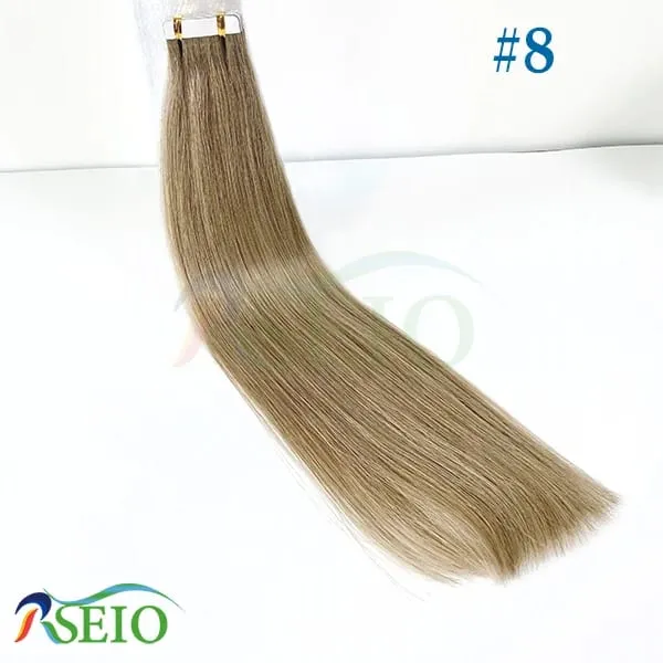 High Quality Tape in Human Hair Extensions Straight Hair Seamless Invisible 14"-22" 100% Real Natural Hair End Thicken — image 12
