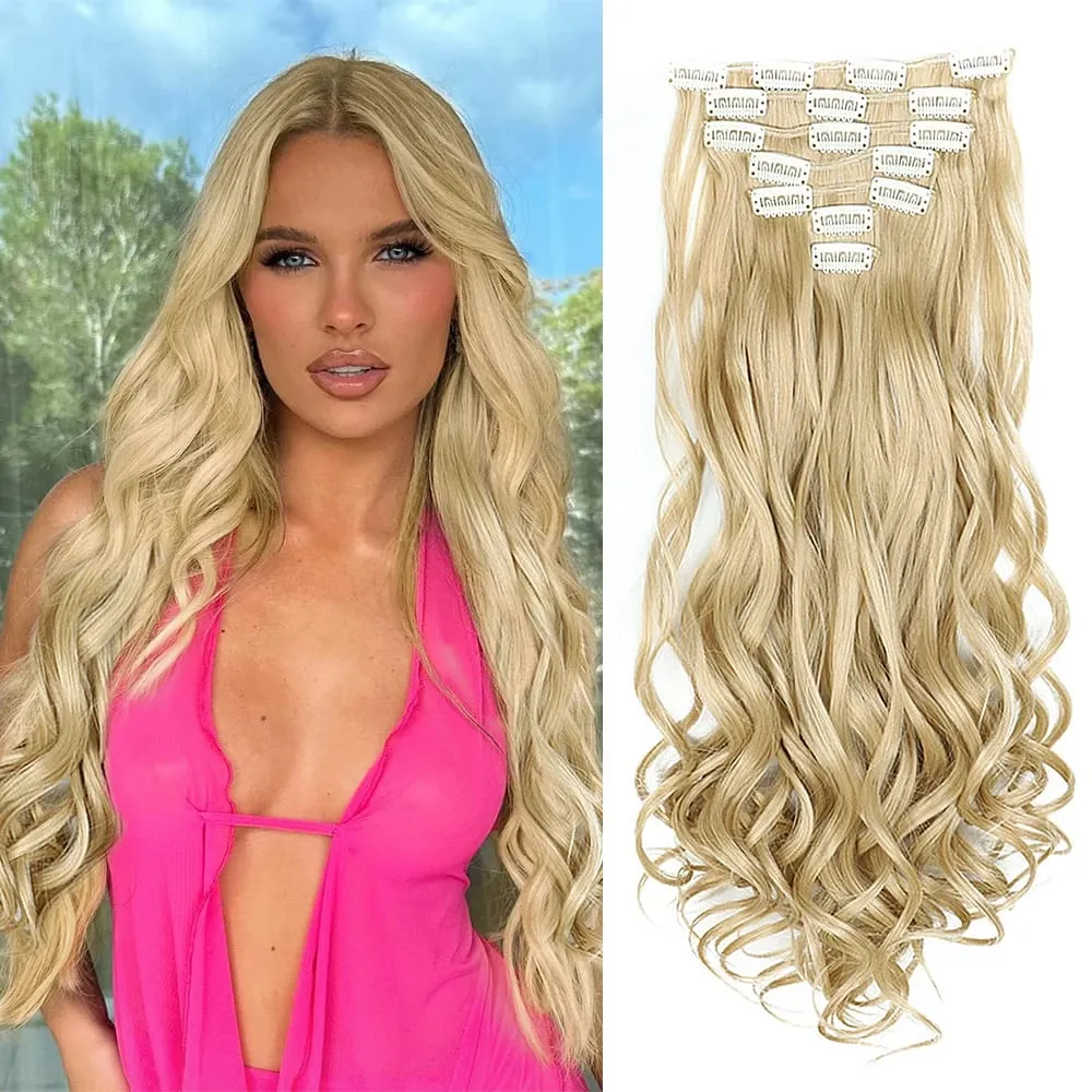 Synthetic Clip in Hair Extensions Purple hairpieces 7pcs/set 22inch Thick Hair for Women Girls Daily Party Cosplay — image 21