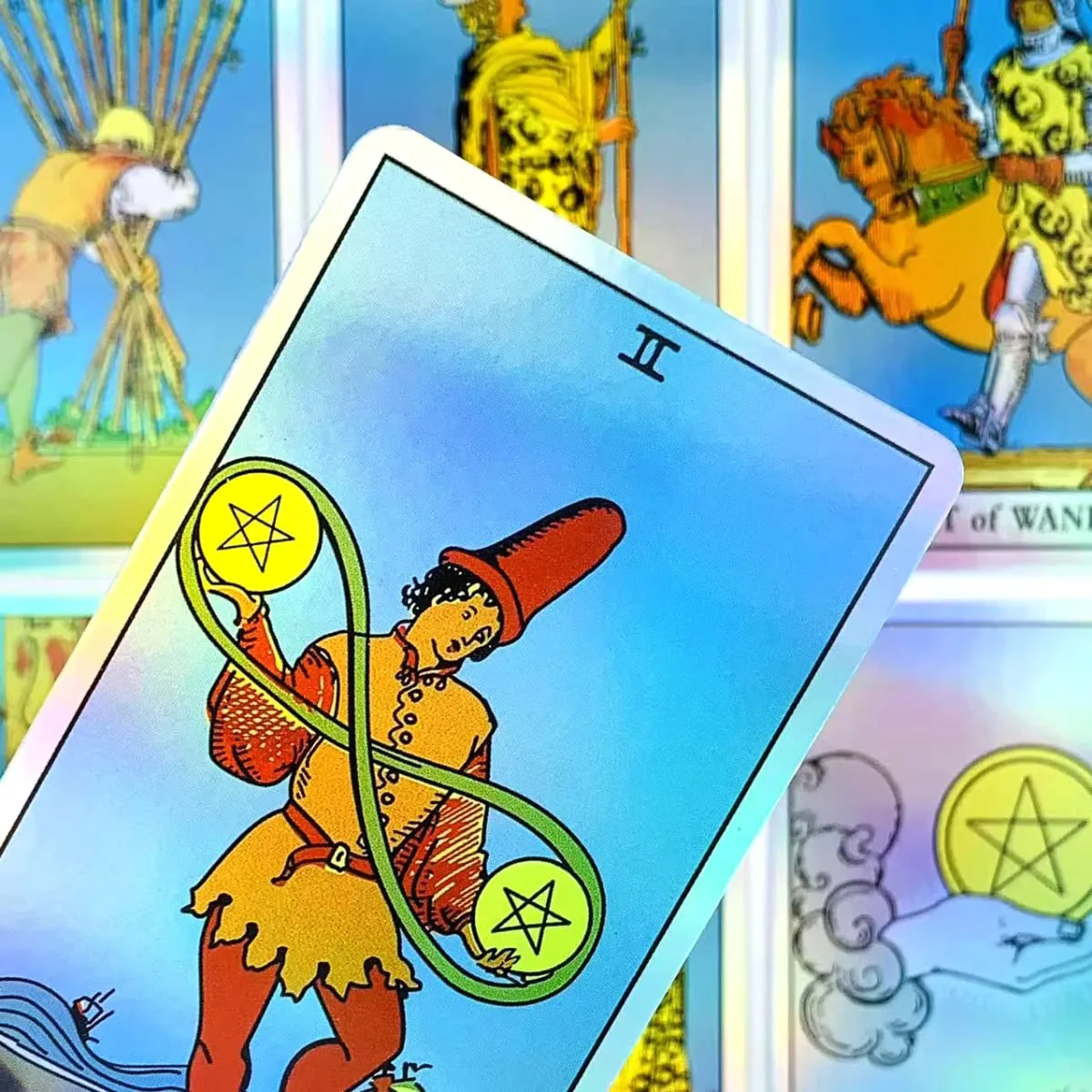 Baralho de tarô clássico arco-íris holográfico, 78 peças, cartas de tarô iridescentes com guia, cartão oracle de adivinhação para iniciantes — image 5