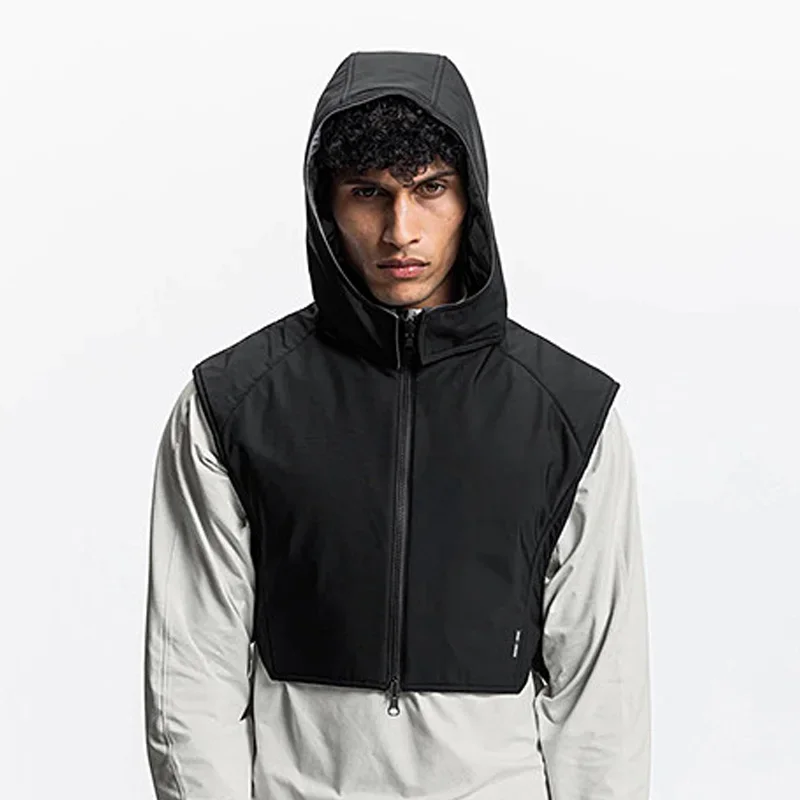 Men's Waterproof Reflective Hooded Vest Sleeveless Running Jacket Gym Outdoor, Breathable Windbreaker Night Training Sportswear — image 2