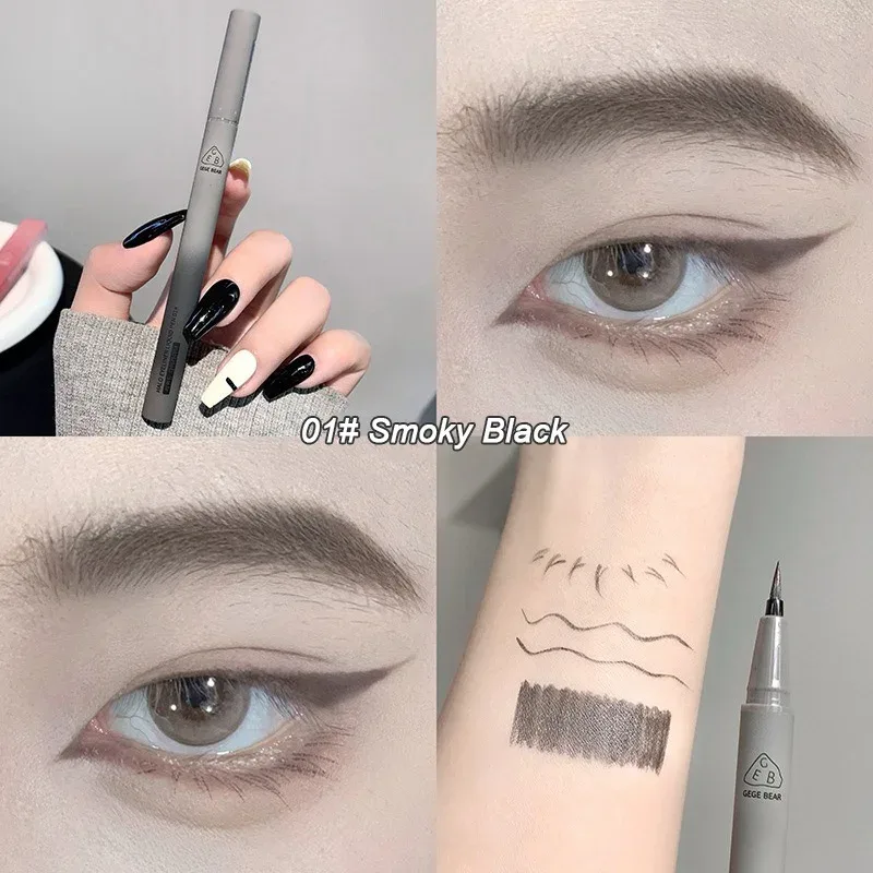 Waterproof Quick Dry Liquid Eyeliner Pen Ultra-fine Matte Black Brown Lasting Lying Silkworm Eyeliner Pencil Natural Eyes Makeup — image 8