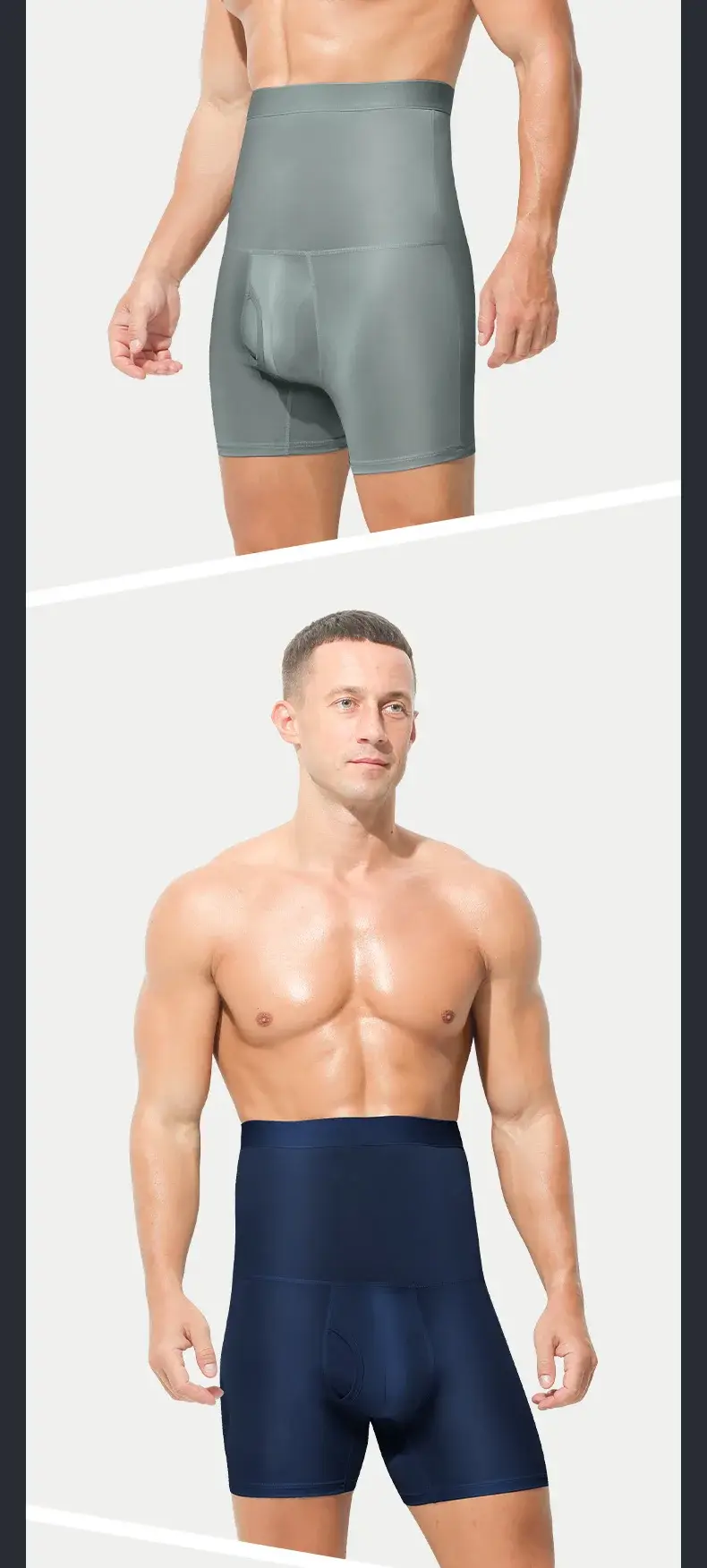 Sportunterwäsche für Herren: hoch taillierte, gürtelgeschwungene, große, verlängerte Shorts, die nicht an den Beinen scheuert, die Taille schützt und flach geschnitten ist — image 12