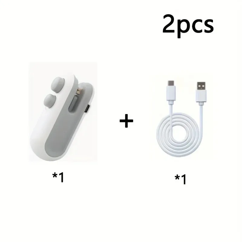 Silent & Portable Snack Bag Sealer (2-Pack with USB Cable). The Essential Chip Clip for Home and Camping. Reusable and Efficient — image 2