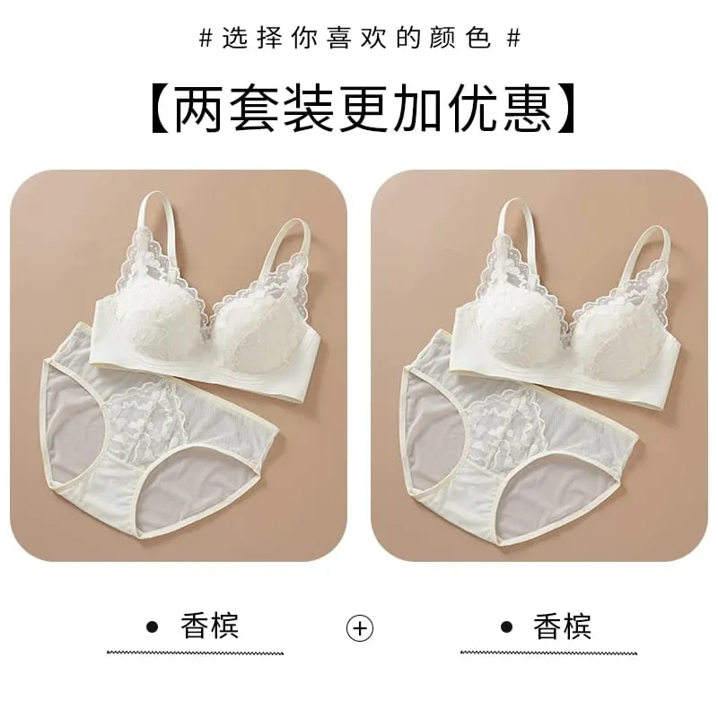 Japanese Sexy Spitze Büstenhalter ohne Bügel Push Up für kleine Brust Seitlich glättend Anti-Sagging Neu Bestseller MOYISU B