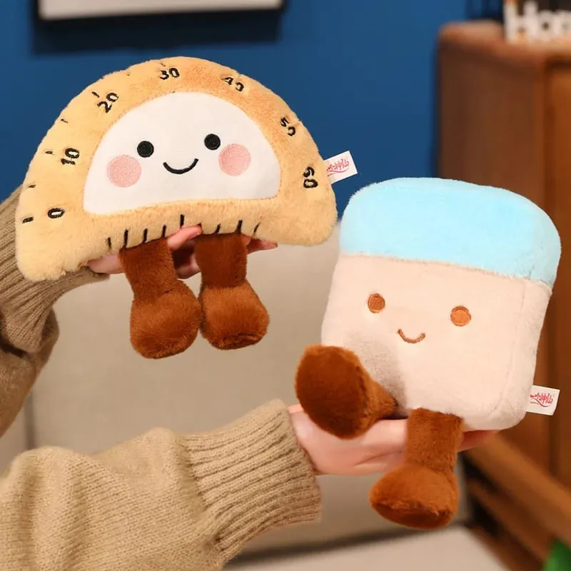 13/20cm Pencil Case Stationery Plush Humanoid Toy Stuffed Kawaii Eraser Ruler Doll Pendant with Loop Plushie Decor for Bag — image 5