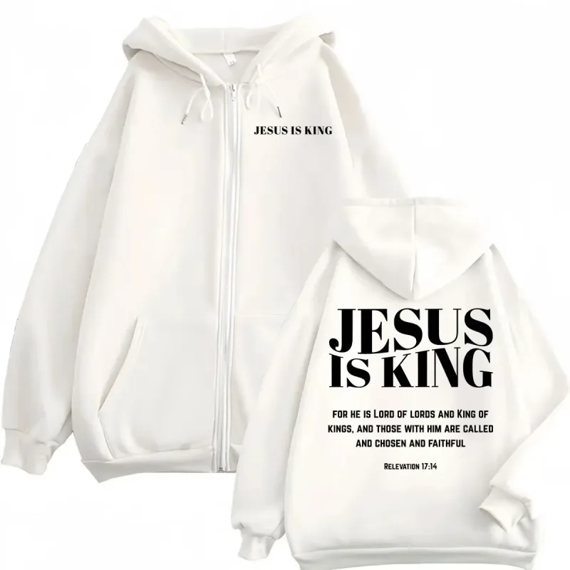 Christian Jesus Bible Verse Print Zipper Hoodie High Quality Fashion Zip Up Pullovers Men Women Casual Long Sleeve Sweatshirts — image 3