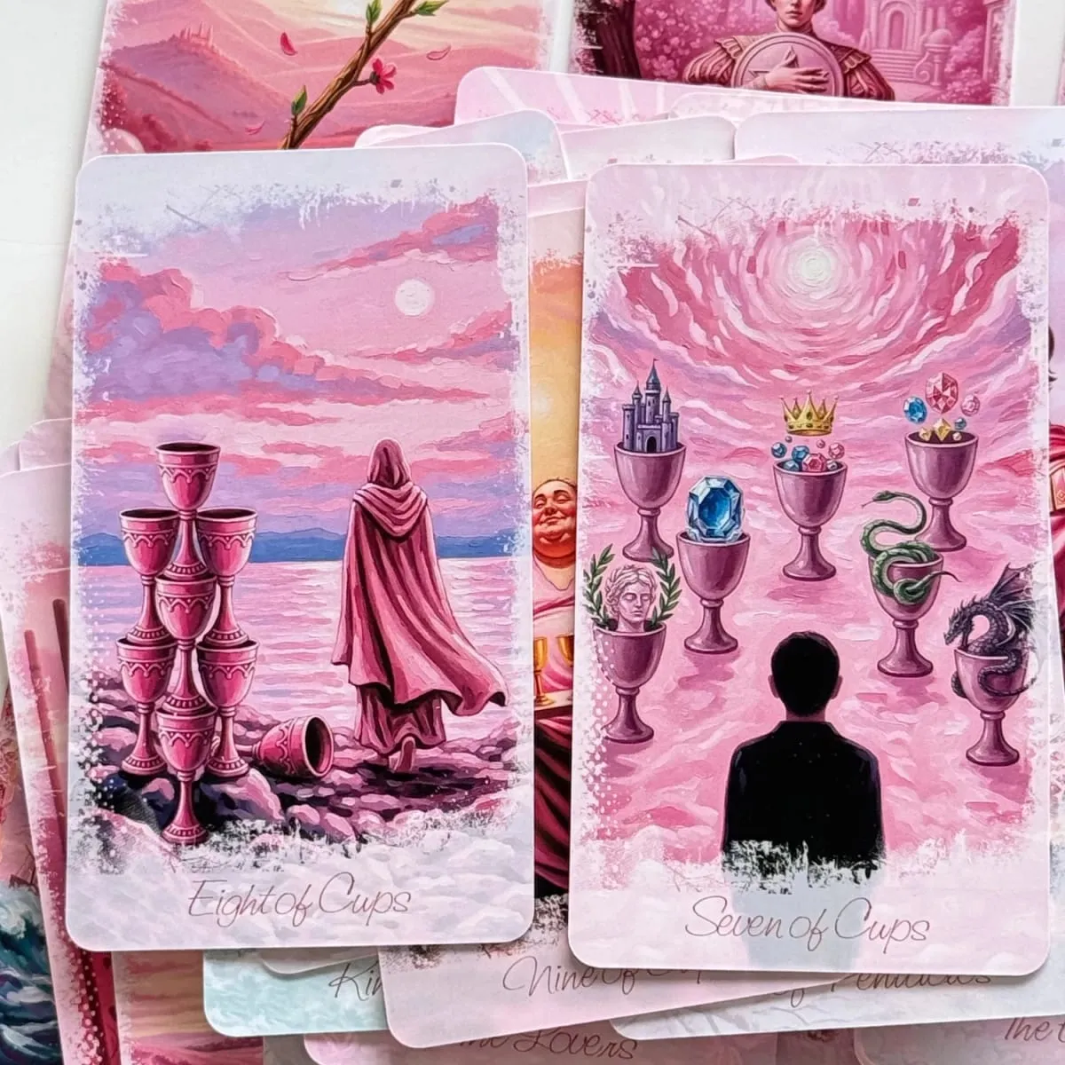 Romantic Tarot Cards in Metal Box With Paper Guidebook 12*7cm Rose Series Divine Guidance Board Games — image 5