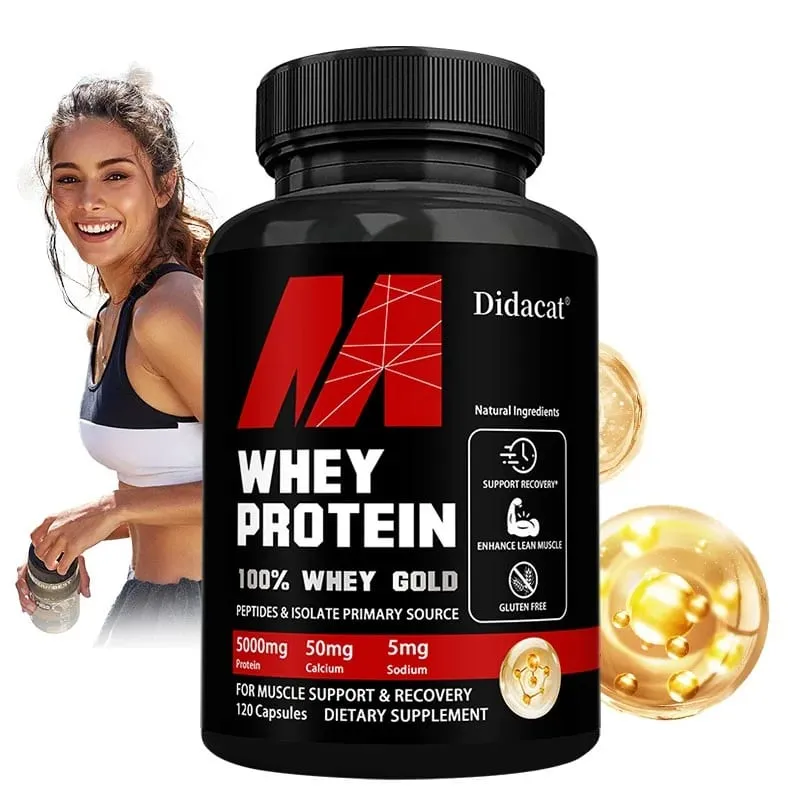 Didacat Whey Protein Concentrate with 5000mg Protein Gluten Free & Non-GMO Boost Immunity and Support Post-exercise Recovery