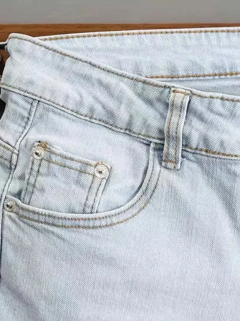 2000年衣服男士淺色牛仔褲2025新款春秋修身工裝淺藍色褲子潮流品牌工作彈性長褲 — image 4