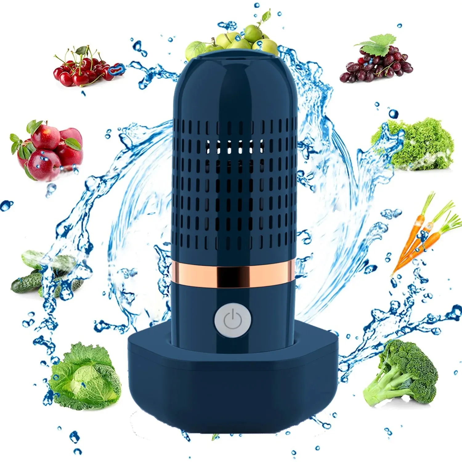 Ultrasonic Fruit Vegetable Washing Machine Capsule purifying washer Wireless Food Cleaner Suitable Outdoor Picnic Fruit Purifier