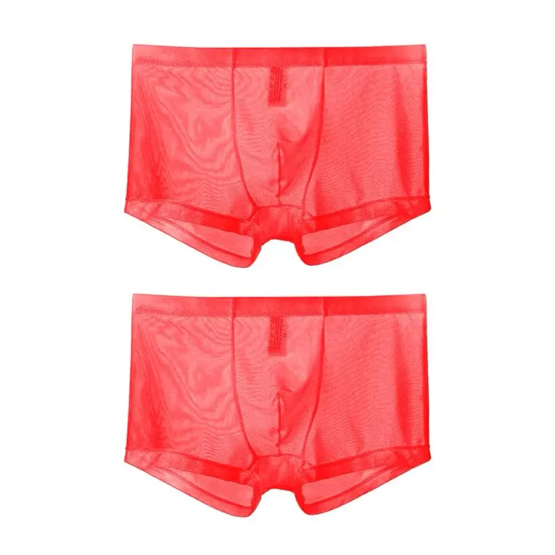 Genomskinliga boxershorts för män genomskinlig manliga kalsonger Sexiga Mesh Låg midja Is Silke Tunn Kylning Herr Trosor Herr Underkläder — image 24