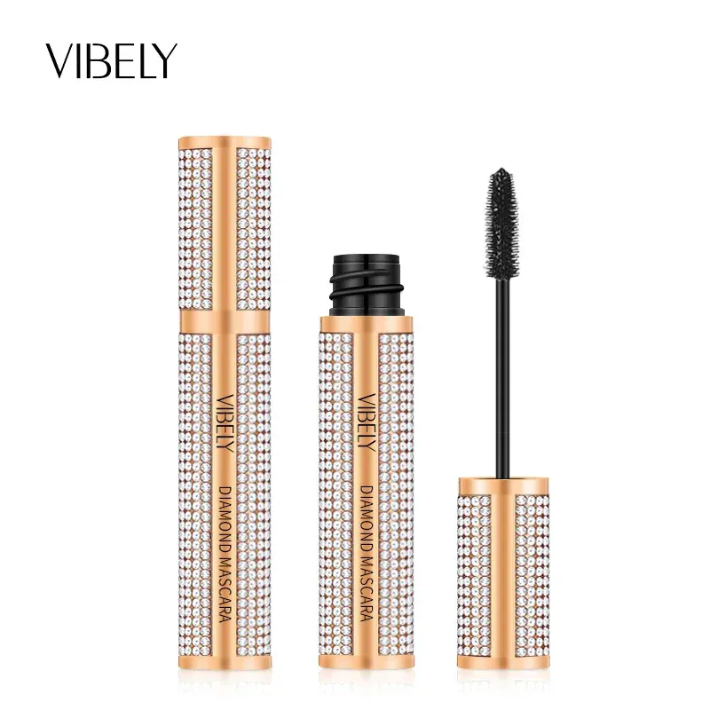 Diamond 4D Mascara Silke Fiber Vattentät Långa ögonfransförlängning Förlängning Tjock Svart Mascara Ögonmakeupprodukter Kosmetika — image 6