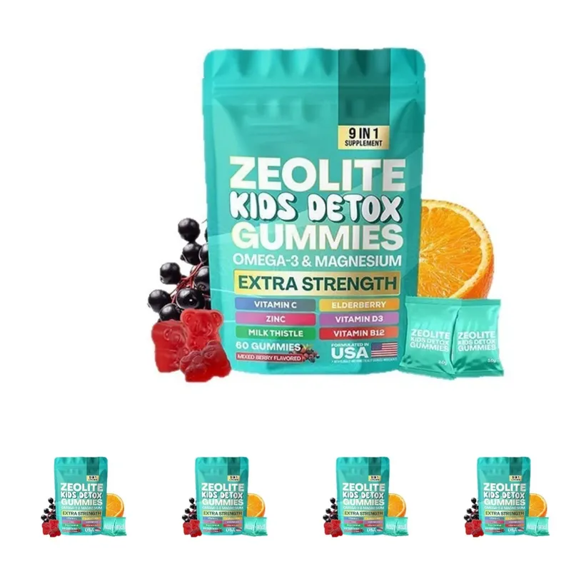 Kids Wellness Gummies with Omega-3 Magnesium Vitamin C Daily Nutritional Support Mixed Berry Flavor 60 Gummies