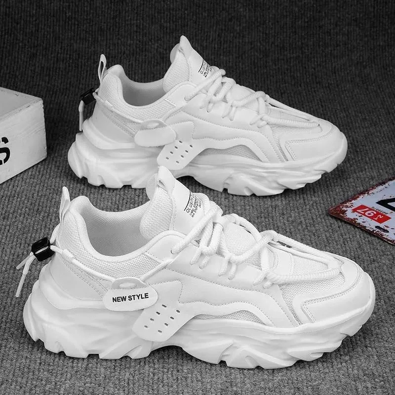 2026 Men's Casual Sneakers Summer Autumn Fashion Outdoor Luxury Lace Up Round Toe Breathable Non Slip height Increasing Shoes — image 4