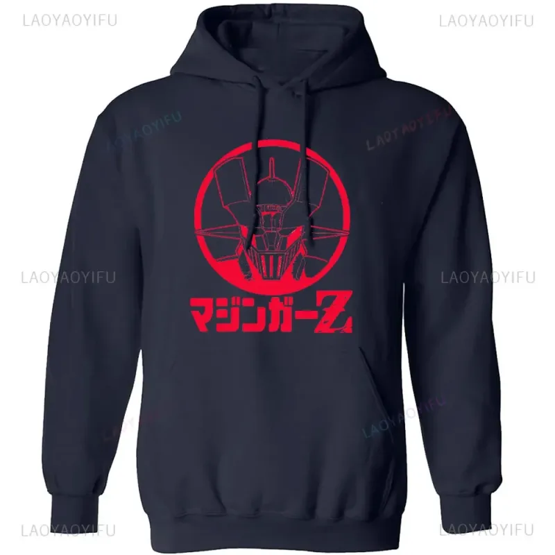 Japanese Mazinger Z Shirt Mens Cool Wear Fashion Hoodies Tops Cartoon Men Clothing Graphic Hoodied Anime Clothes Long Sleeve