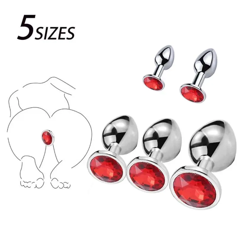 5Size/set Metal Anal plug butt plug Sex Toys Butt Toys For Women/Men/Couples Adult Game Masturbator Anal Diamond Sex Shop — image 1