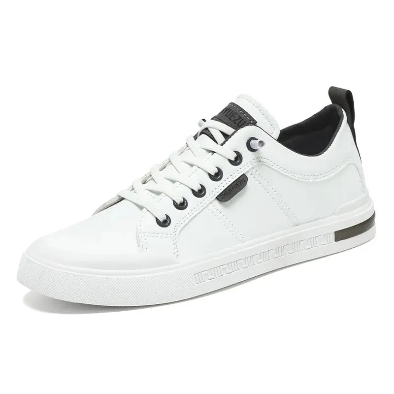 New Men's Low-Top Leather Sneakers Soft Durable White Casual Shoes Trendy Versatile Skate-Inspired Footwear Custom Casual Shoes — image 5